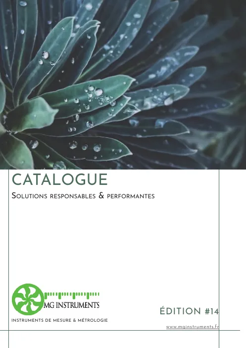 Couverture du catalogue MG Instruments édition 14